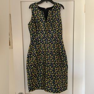 J.Crew Jacquard Lemon Print Shift Dress